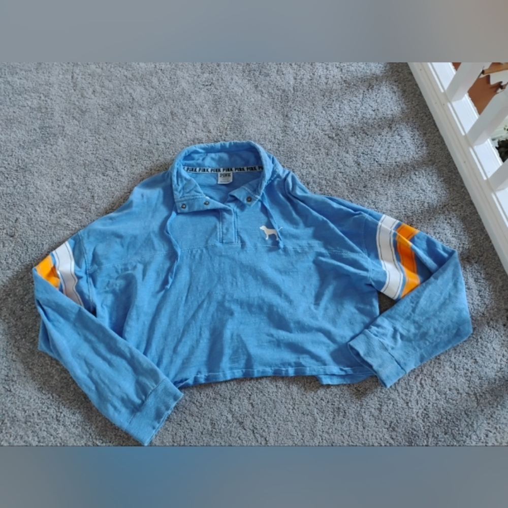 PINK Victoria's Secret Blue and Orange Top